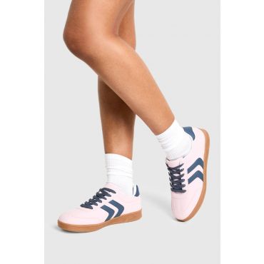 Contrast Stripe Platform Trainers - Rose - 36, Rose