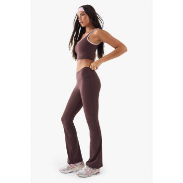 Dsgn Studio Sports Legging Flared Taille Haute Super Doux - Marron Chocolat - S, Marron Chocolat