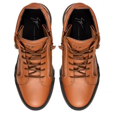 Giuseppe Zanotti THE SHARK 5.0 MID Mens Mid top sneakers Brown