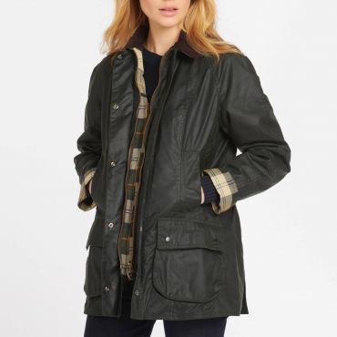 Barbour Beadnell Waxed Cotton Jacket - UK 18