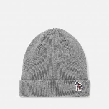 PS Paul Smith Men's Zebra Patch Beanie - Slate Grey