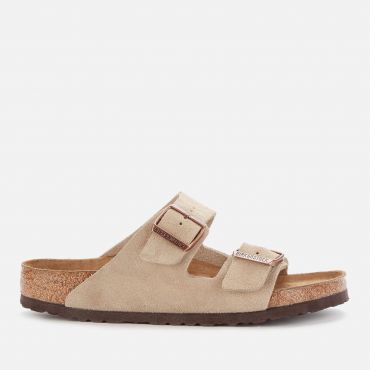 Birkenstock Men's Arizona Sfb Suede Double Strap Sandals - Taupe - EU 45/UK 10.5