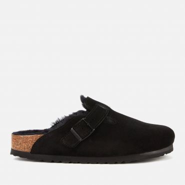Birkenstock Boston Suede And Shearling Mules - UK 4.5/EU 37