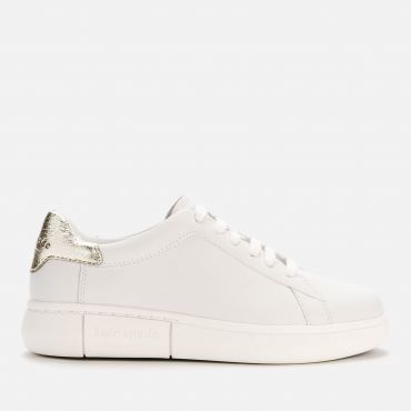 Kate Spade New York Women's Lift Leather Cupsole Trainers - Optic White/Pale Gold - UK 3