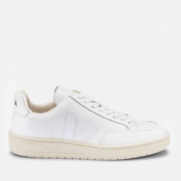 Veja Men's V-12 Leather Trainers - Extra White - UK 8