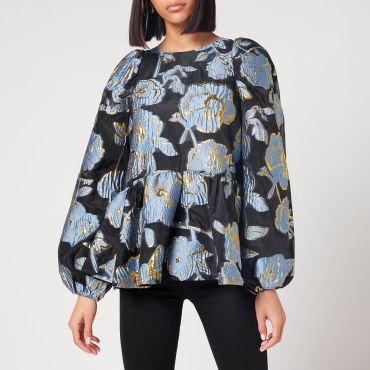 Stine Goya Women's Jenny Organza Top - Flower Foliage Gold - M