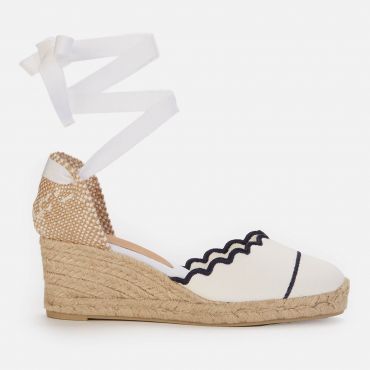 Castañer Women's Hummingbird Cini 6 Wedged Espadrilles - Blanco - UK 4