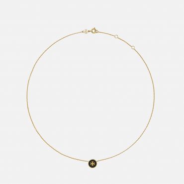 Tory Burch Women's Kira Enamel Pendant Necklace - Tory Gold/Black