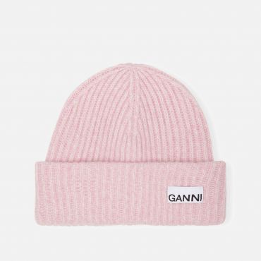 Ganni Ribbed Wool Beanie