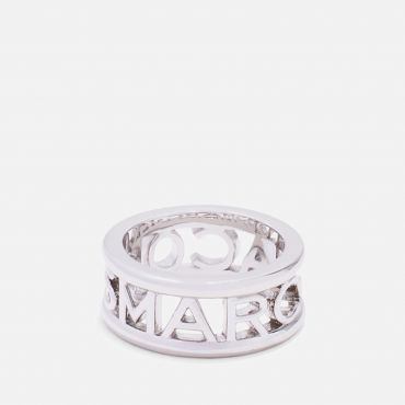 Marc Jacobs Silver-Tone Logo Ring - 6