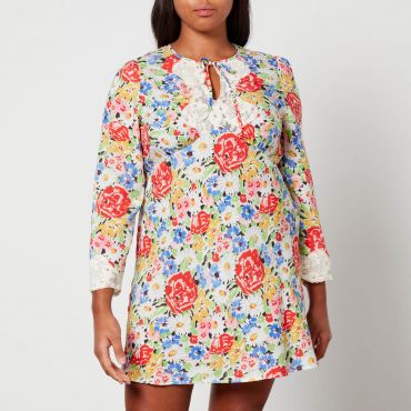 Rixo Abrielle Floral-Print Woven Mini Dress - UK 10