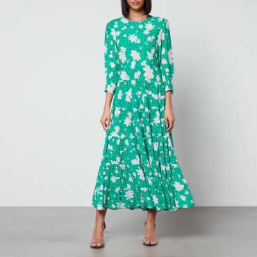 Rixo Kristen Floral-Print Georgette Midi Dress - UK 6