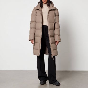 RAINS Women's Long Puffer Jacket - Taupe - XL