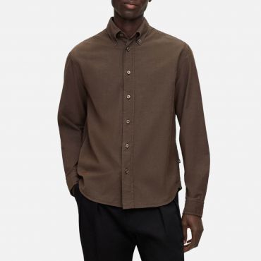 BOSS Black Cotton-Blend Twill Shirt - S