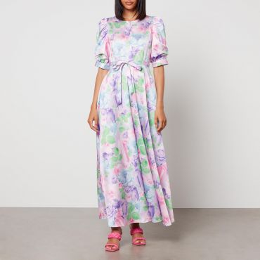Cras Kaylacras Floral-Print Satin Maxi Dress - EU 44/UK 18