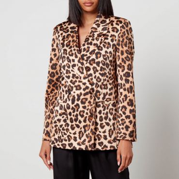 Cras Samycras Leopard-Print Satin Blazer - EU 34/UK 8