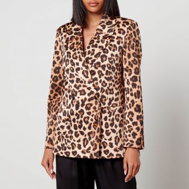 Cras Samycras Leopard-Print Satin Blazer - EU 42/UK 16