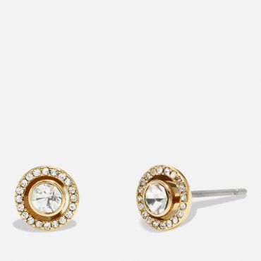 Coach Halo Gold-Tone and Crystal Earrings