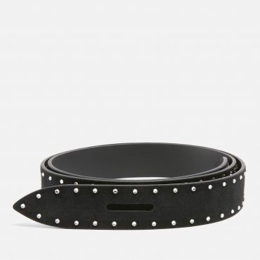 Isabel Marant Lecce Crystal-Embellished Nubuck Belt - S