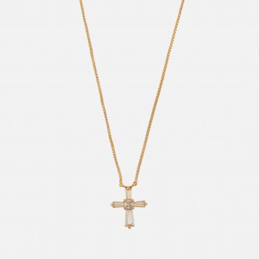 Crystal Haze Crystal Cross Gold-Plated Necklace