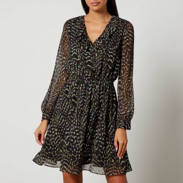 PS Paul Smith Printed Plissé-Chiffon Dress - UK 12