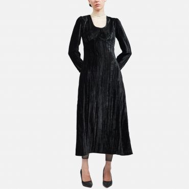 Batsheva Kavita Shirred Velvet Dress - US 10/UK 14
