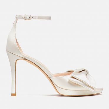Kate Spade New York Women's Bridal Bow Satin Heeled Sandals - UK 8
