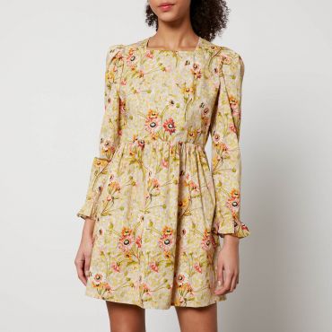 Batsheva X Laura Ashley Prairie Floral-Print Cotton Mini Dress - US 6/UK 10