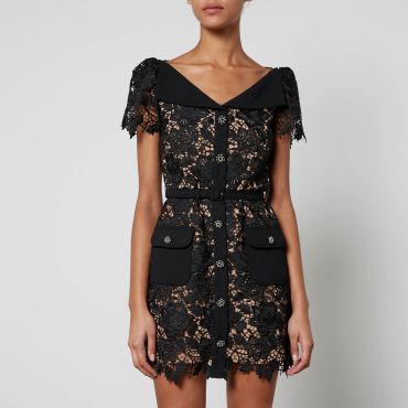 Self-Portrait Guipure Lace Mini Dress - US 2/UK 6