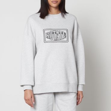 Rotate Sunday Logo-Embroidered Cotton-Jersey Sweatshirt - L