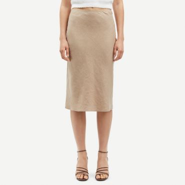 Samsøe Samsøe Saagneta Linen Bias-Cut Skirt - XL