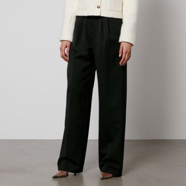 Anine Bing Carrie Twill Wide-Leg Trousers - W36