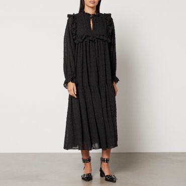 Stella Nova Iza Joe Fil Coupé Crepon Midi Dress - DK 40/UK 14