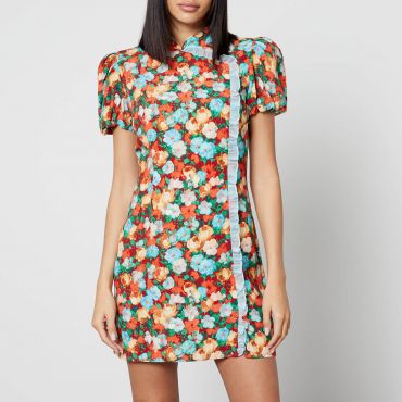 Kitri Philippa Floral-Print Crepe Mini Dress - UK 14