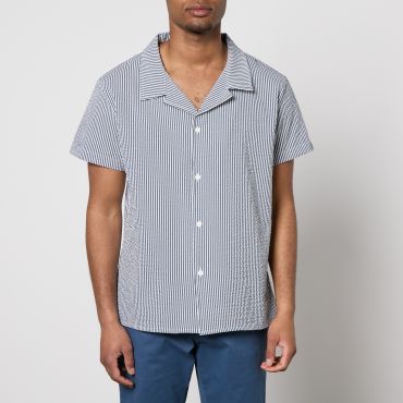 BOSS Bodywear Beach Striped Seersucker Shirt - M
