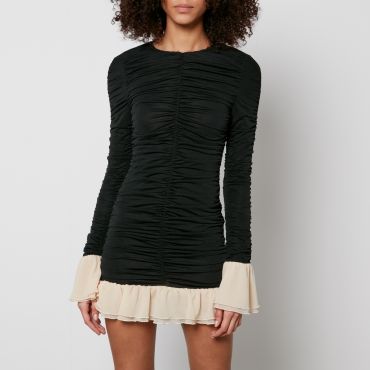 Rotate Birger Christensen Ruched Stretch-Chiffon Mini Dress - DK 34/UK 6