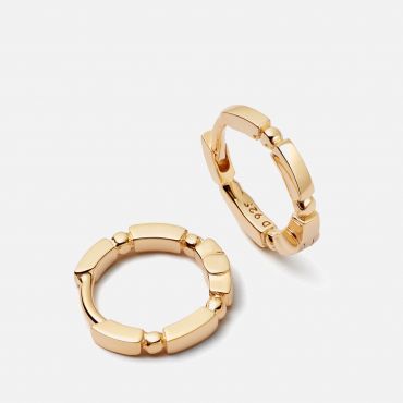 Daisy London Stacked 18-Karat Gold Plated Huggie Hoop Earrings