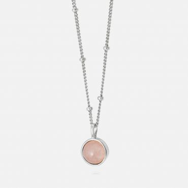 Daisy London Rose Quartz Sterling Silver Necklace