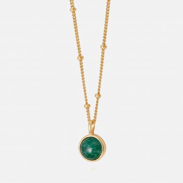 Daisy London Aventurine 18-Karat Gold-Plated Sterling Silver Necklace