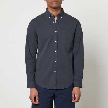 Portuguese Flannel Atlantico Stripe Cotton-Seersucker Shirt - S