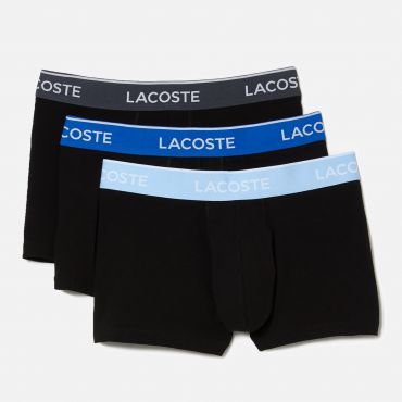 Lacoste 3 Pack Cotton-Blend Boxer Trunks - S