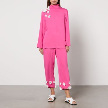 Sleeper The Bloom Black Tie Woven Pyjama Set
