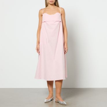 Toit Volant Verona Gingham Cotton Midi Dress - M