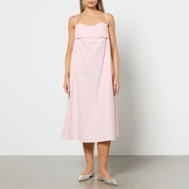 Toit Volant Verona Gingham Cotton Midi Dress - L