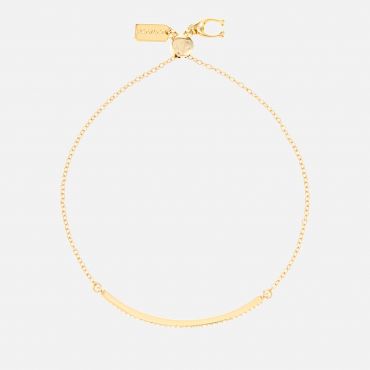 Coach Gold-Plated Cubic Zirconia Slider Bracelet