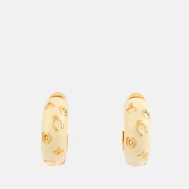Coach Gold-Plated Chubby Gold-Plated Huggie Earrings