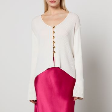 By Malene Birger Cirella Cotton-Bend Ribbed-Knit Top - L