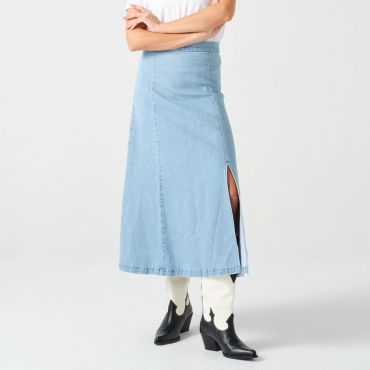 Seventy + Mochi Faye Denim Slip Skirt - XS