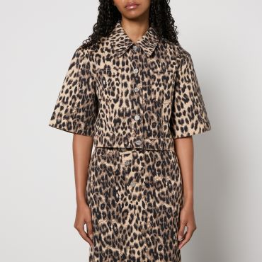 Baum Und Pferdgarten Majsa Leopard-Print Denim Jacket - EU 42/UK 14