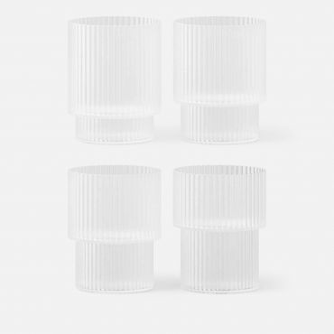 Ferm Living Ripple Glasses - Set of 4 - Frosted